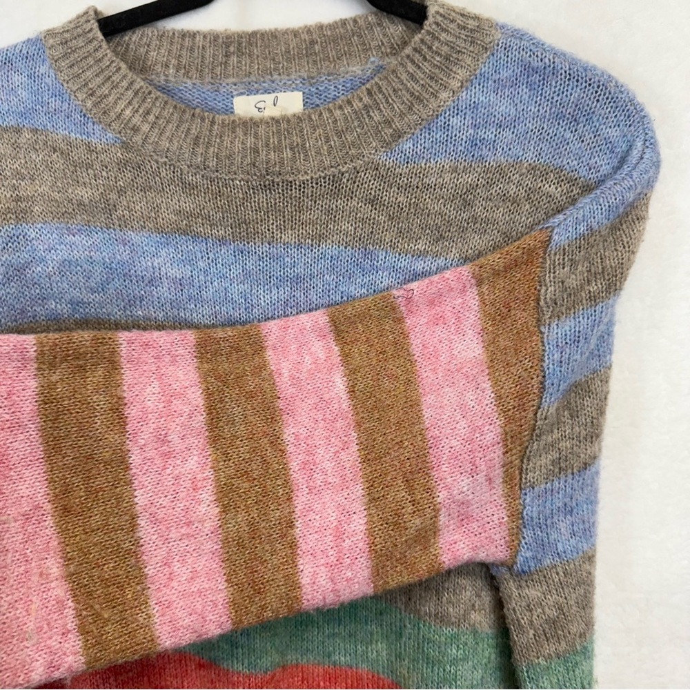 Easel Multicolor Striped Crew Neck Sweater - Picture 7 of 9